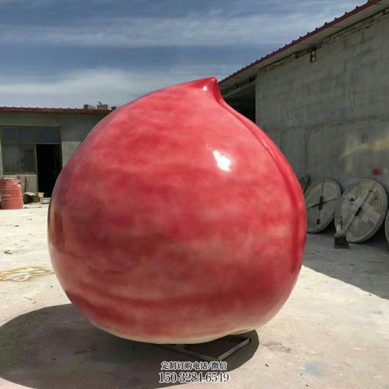 民俗水蜜桃雕塑 景观小品水果雕塑供需 各类果蔬雕塑标准