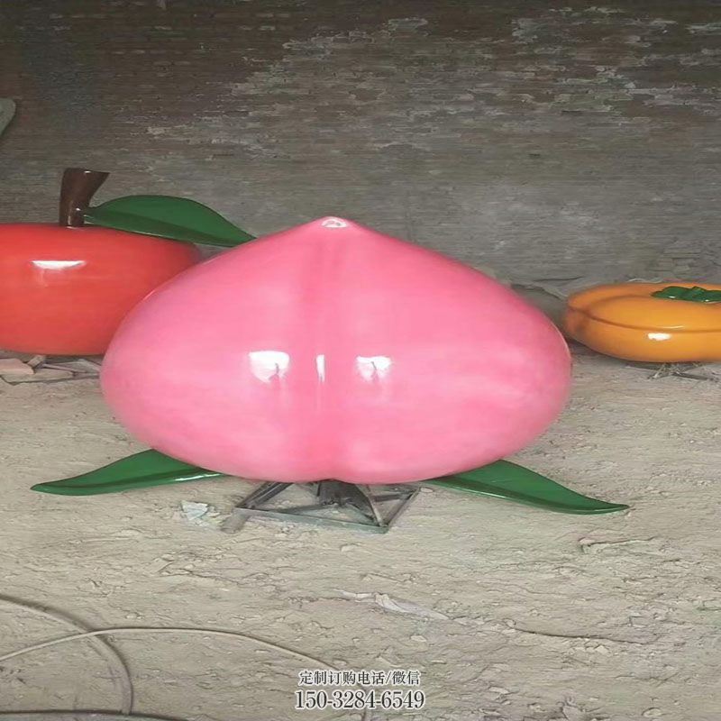 空间桃子雕塑 户外景观雕塑摆放精选 果蔬雕塑工艺服务商