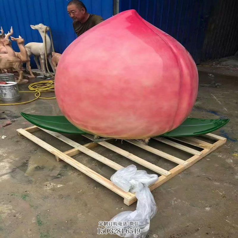 社区桃子雕塑 户外景观雕塑摆放精选 景区果蔬雕塑优选