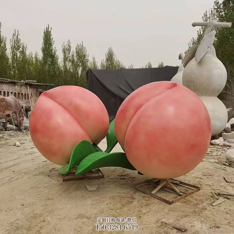 桃子雕塑工艺 城市广场景观雕塑提供 景区果蔬雕塑优选