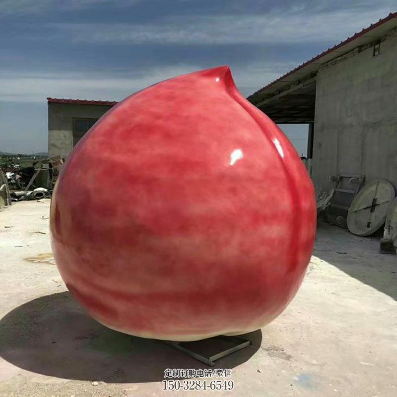 艺术桃子雕塑 景区景观雕塑优选 户外果蔬雕塑供给