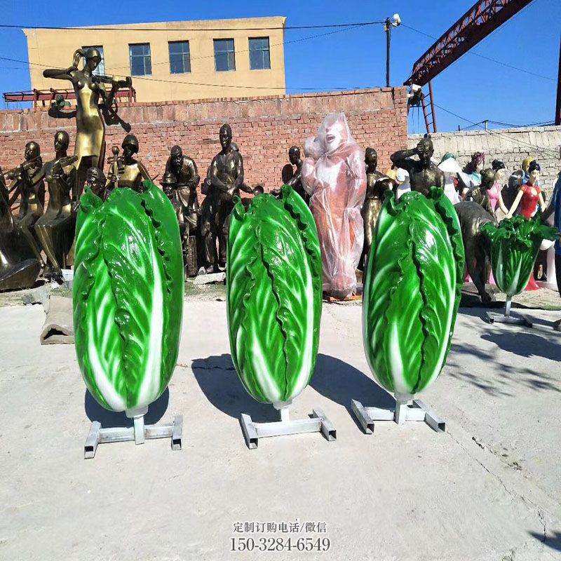 白钢白菜雕塑 公园景观大白菜雕塑供求 现代果蔬雕塑定制