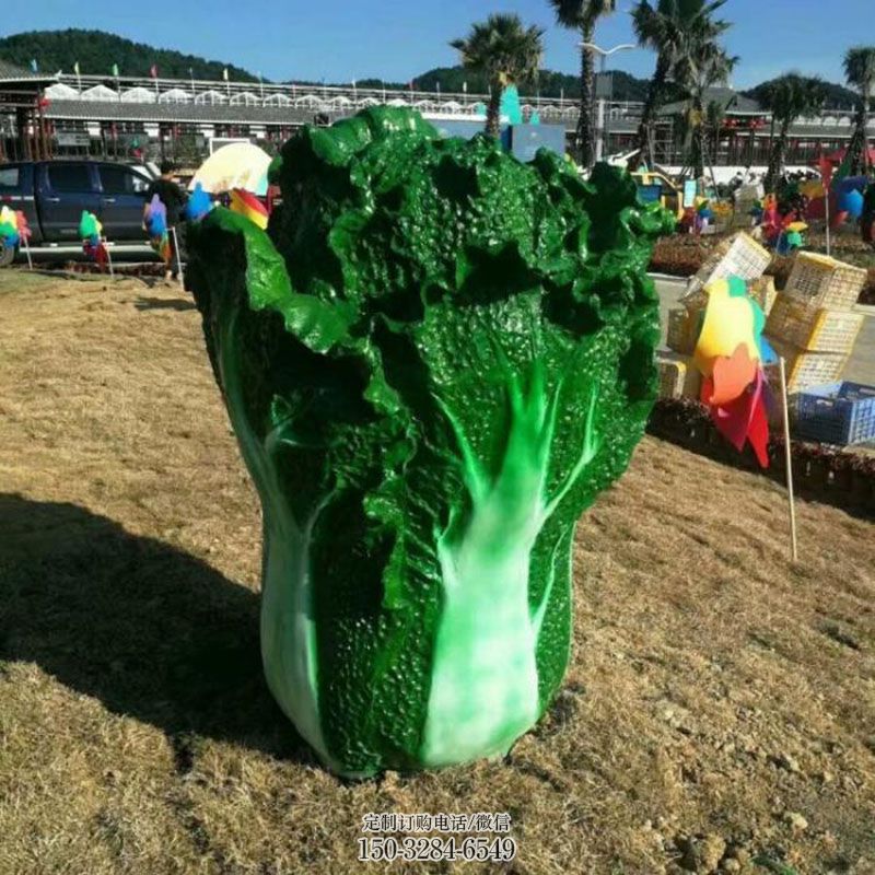 钢铸白菜雕塑 烤漆大白菜雕塑制造商 户外果蔬雕塑摆放制作