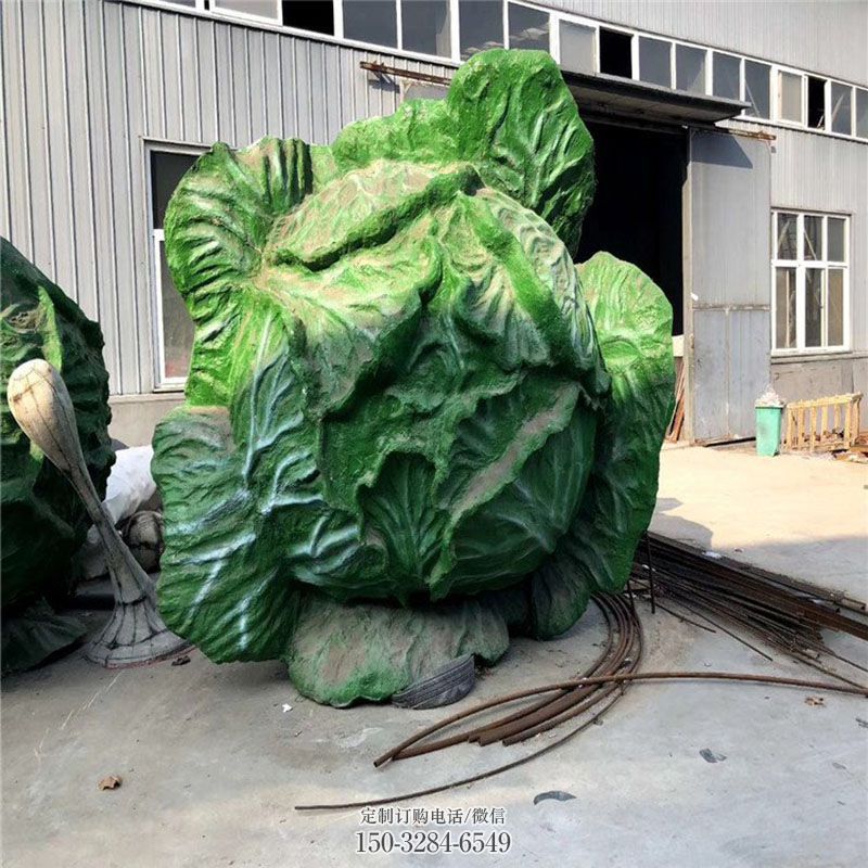 景区白菜雕塑 现代大白菜雕塑定制 景观艺术果蔬雕塑承接