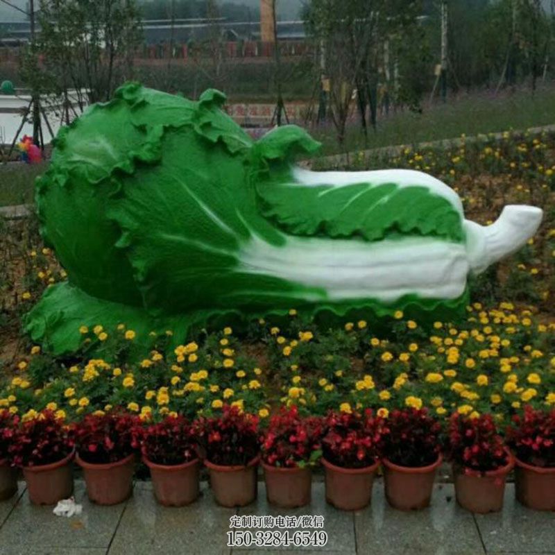 社区白菜雕塑 户外大白菜雕塑摆放精选 景区果蔬雕塑优选