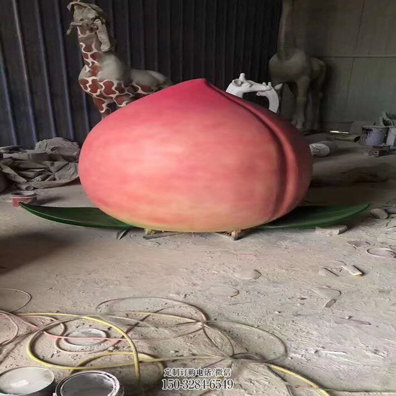 寿桃雕塑底座 广场水果雕塑供求 景观艺术雕塑承接