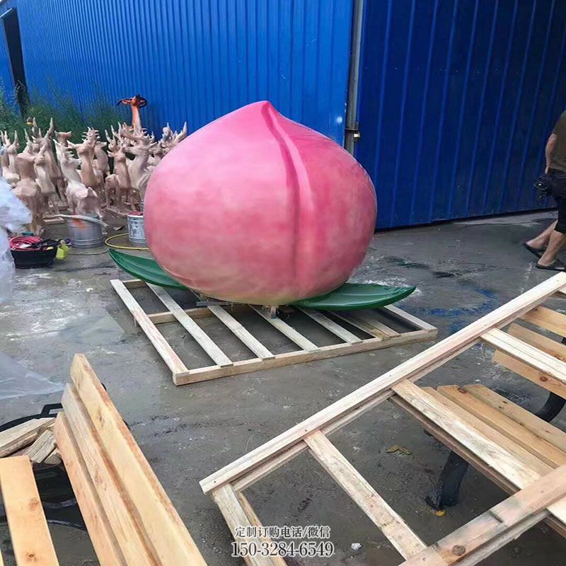 寿桃雕塑环形 水果雕塑定制预定 景观艺术雕塑承接