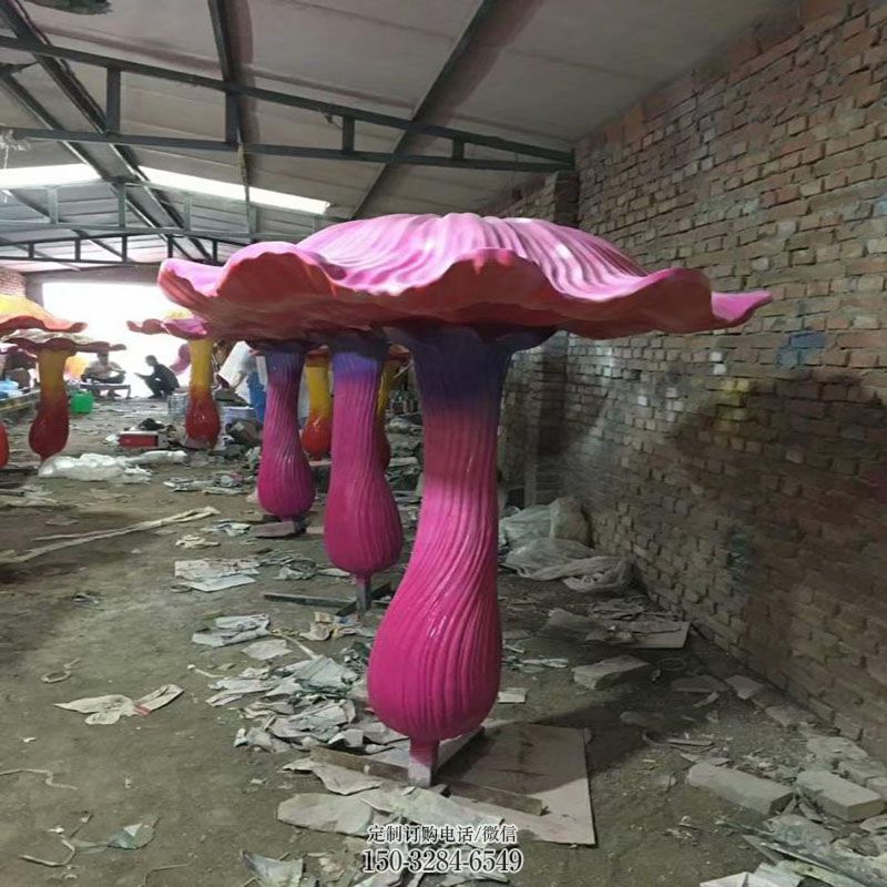 镜面蘑菇雕塑 现代雕塑定制 现代果蔬雕塑定制