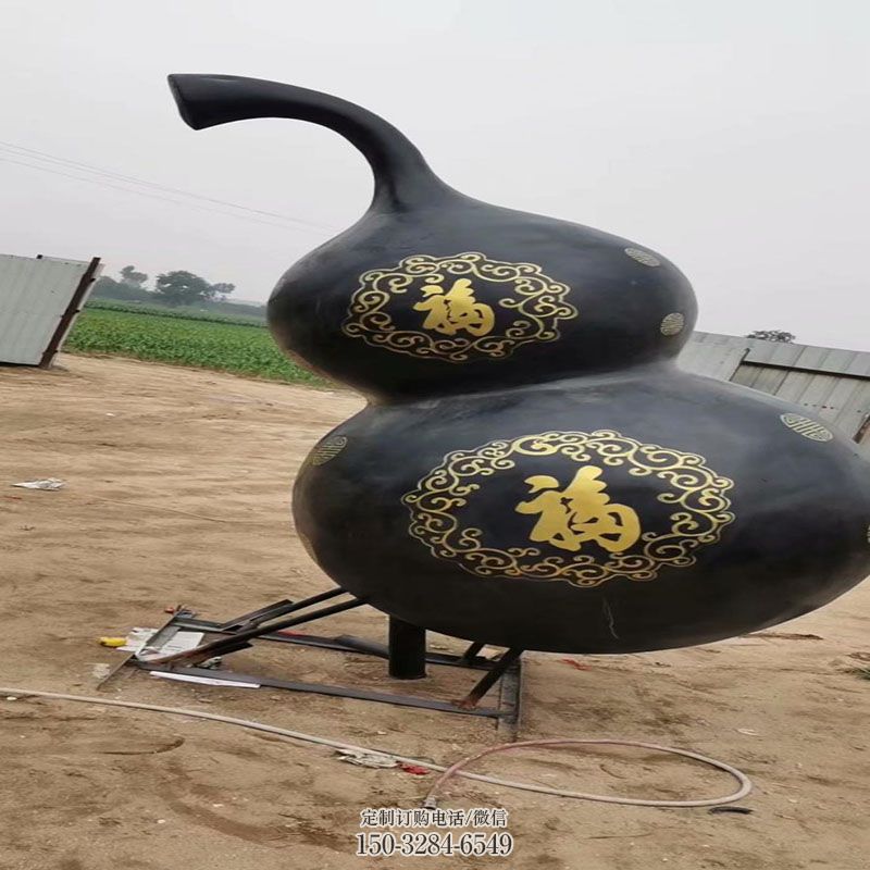 葫芦雕塑环形 企业标志雕塑精选 主题玻璃钢葫芦雕塑提供