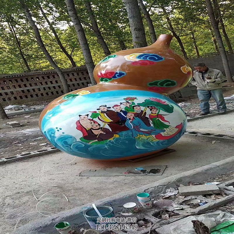企业葫芦雕塑 景观艺术雕塑承接 商场玻璃钢葫芦雕塑常用
