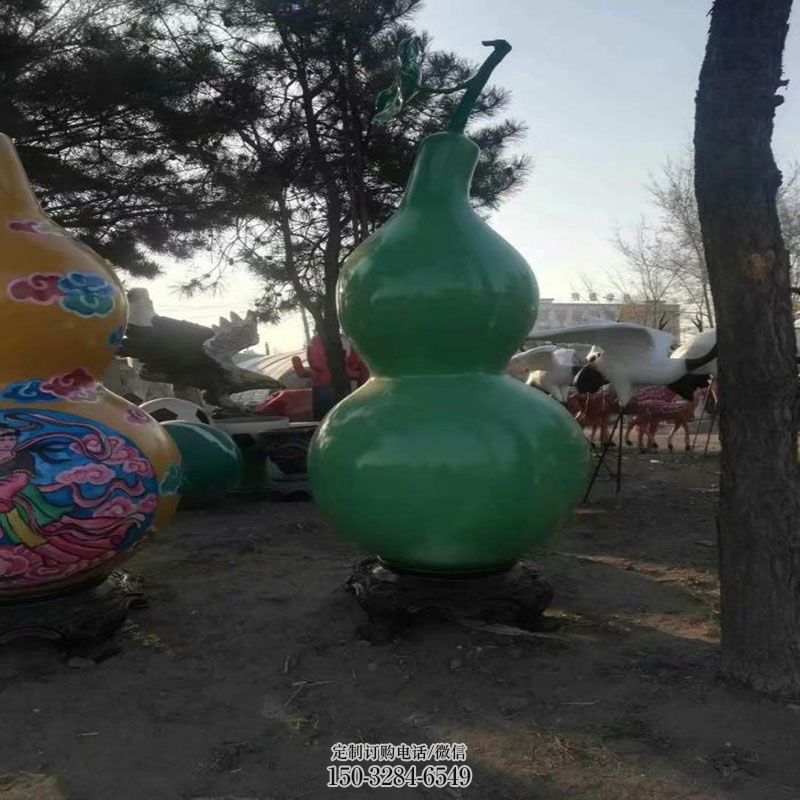 艺术葫芦雕塑 景区雕塑优选 户外玻璃钢葫芦雕塑供给